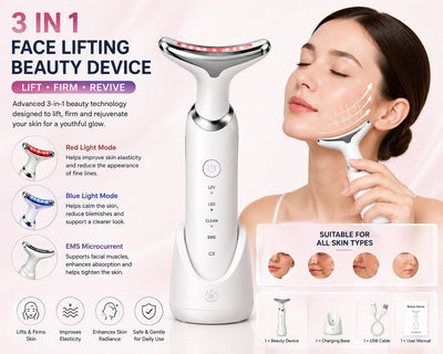 3-in-1 Face Lifting & Skin Tightening Beauty Device