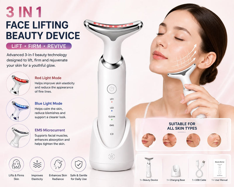 3-in-1 Face Lifting & Skin Tightening Beauty Device